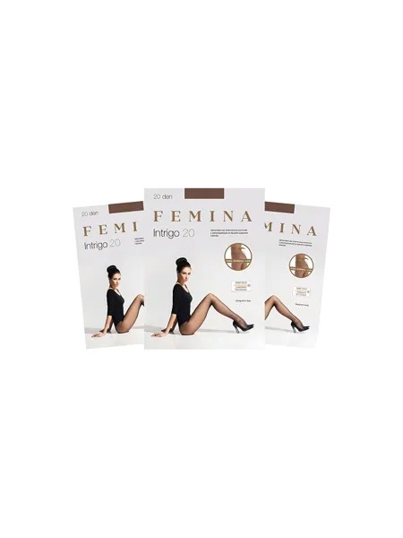 Колготки женские FEMINA INTRIGO 20 коричневые 3 (M)