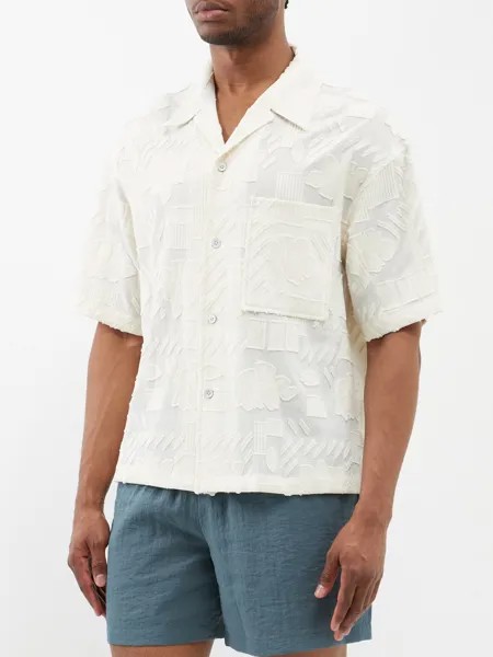 Жаккардовая хлопковая рубашка fil купе Le17Septembre, белый