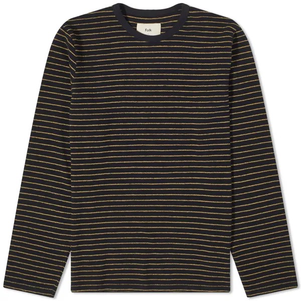 Футболка Folk Long Sleeve Striped, черный