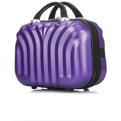 Бьюти кейс, ручная кладь сумка мини чемодан из ударопрочного ABS пластика вес 0.9 кг размер 24х29х15 цвет фиолетовый