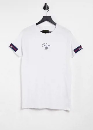 Обтягивающая спортивная футболка белого цвета SikSilk-Белый