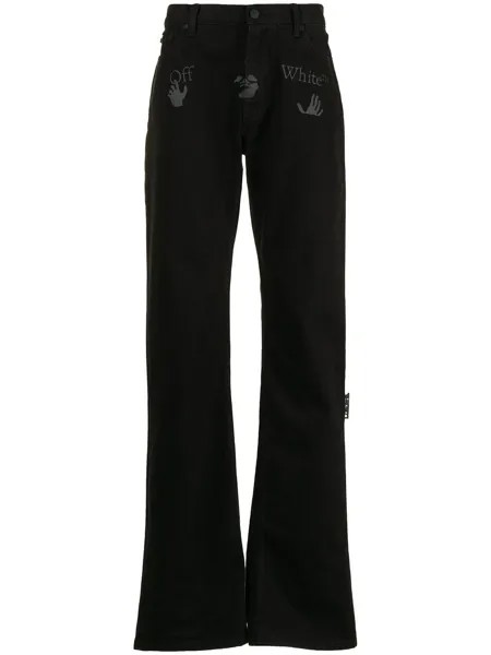 Off-White джинсы свободного кроя с логотипом