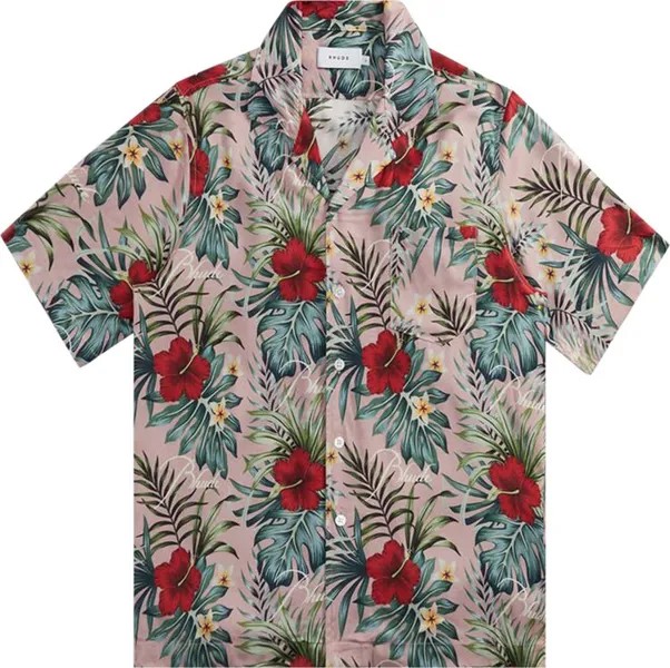 Рубашка Rhude Hawaiian Logo Rayon Shirt 'Mauve/Multicolor', разноцветный