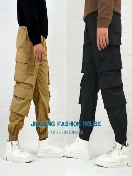 S-6XL! Новый Повседневный небольшой комбинезон цвета хаки, мужские свободные большие брюки harlan, весенние повседневные брюки с завязкой, брендовые