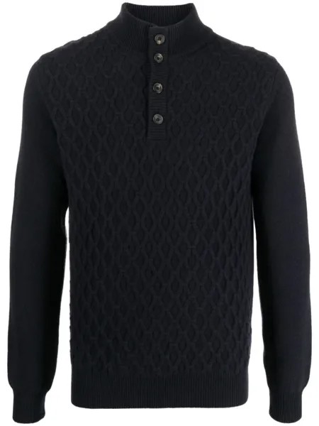 Corneliani джемпер фактурной вязки, синий