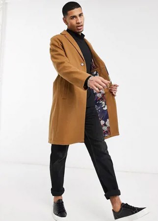Пальто-кокон с добавлением шерсти Harry Brown-Коричневый цвет