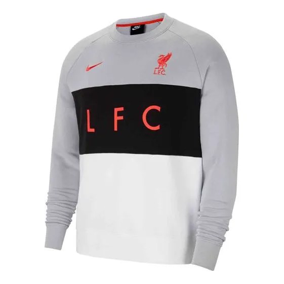 Толстовка Nike Air Max Liverpool Fleece Round Neck Soccer/Football Training Athleisure Casual Sports Colorblock Pullover Gray, серый