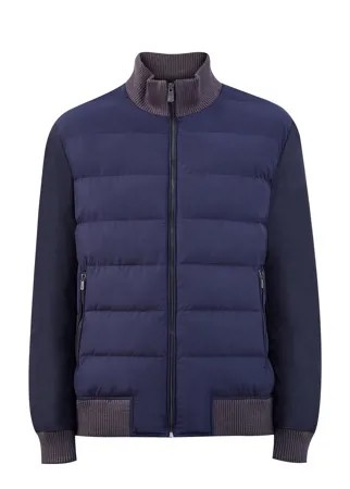 Куртка-colorblock из нейлона и костюмной ткани