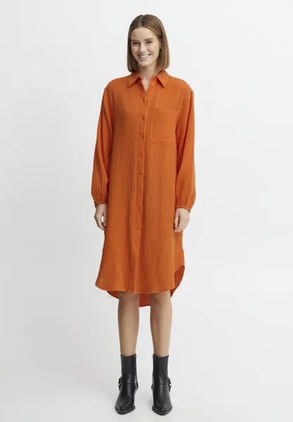 Платье-рубашка b.young, оранжевый