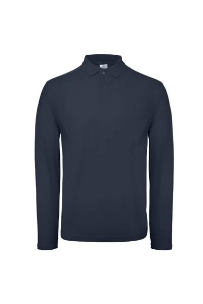 Рубашка поло с длинным рукавом Collection B&C, темно-синий