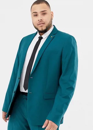 Сине-зеленый пиджак зауженного кроя Farah Henderson-Зеленый цвет