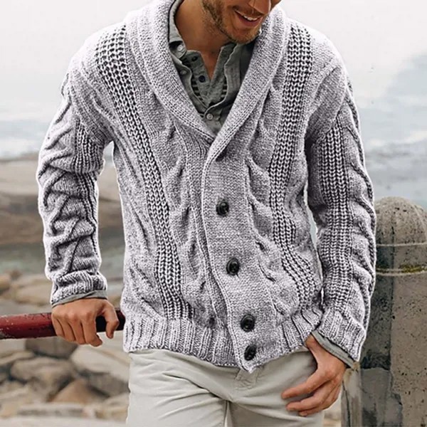 Зимний осенний мужской однотонный вязаный свитер, женская теплая куртка, пальто