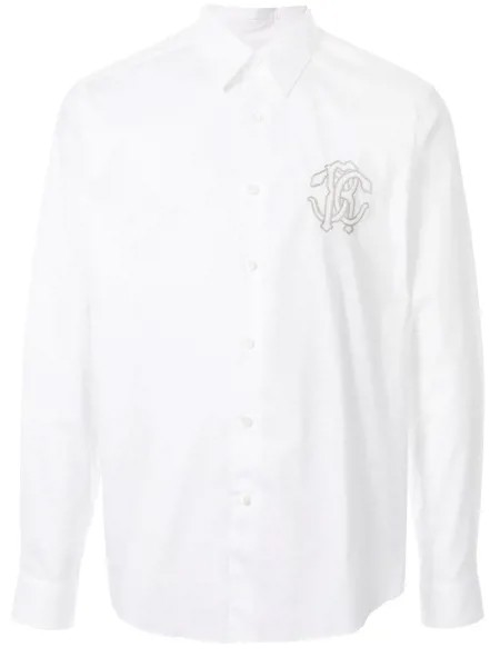 Roberto Cavalli Белая рубашка с логотипом RC