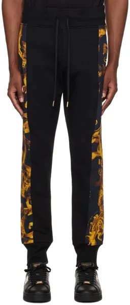 Черные спортивные штаны Watercolor Couture Versace Jeans Couture, цвет Black/Gold