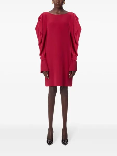 Nina Ricci шелковое платье мини с присборенными рукавами, розовый