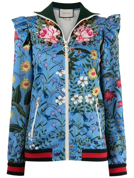 Gucci Pre-Owned жакет с цветочным принтом и оборками