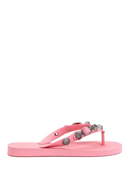 Женские кожаные тапочки Balenciaga, розовый