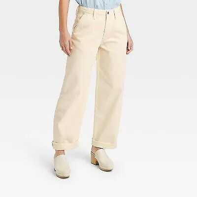 Женские прямые джинсы с высокой посадкой – универсальная нить кремового цвета 16