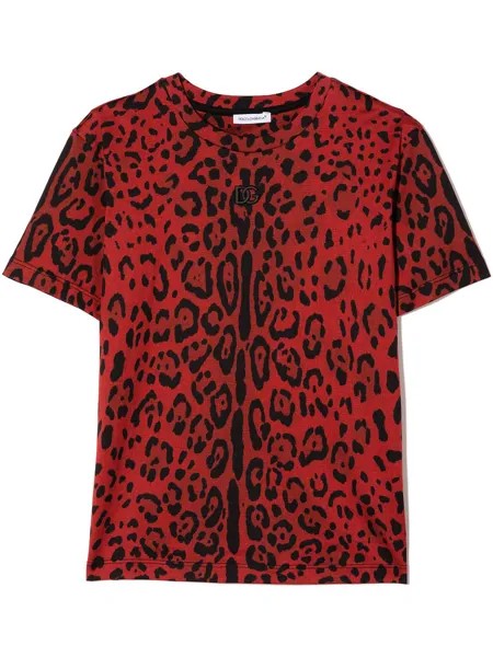 Dolce & Gabbana Kids футболка с леопардовым принтом