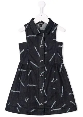 Emporio Armani Kids джинсовое платье-рубашка с логотипом