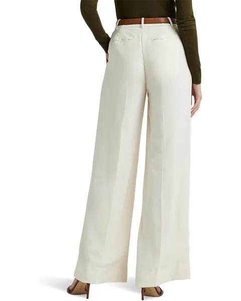 Брюки LAUREN Ralph Lauren Petite Double-Faced Georgette Wide-Leg Pants, цвет Mascarpone Cream