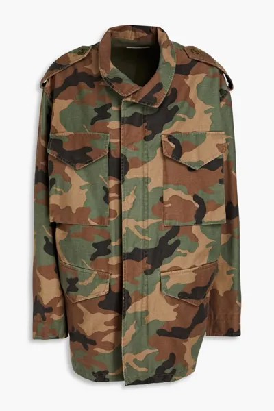Куртка Jackie из смесового хлопка с камуфляжным принтом Nili Lotan, армейский зеленый