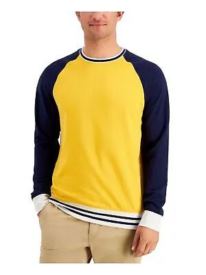 CLUBROOM Мужской флисовый свитер желтого цвета с длинными рукавами классического кроя XL