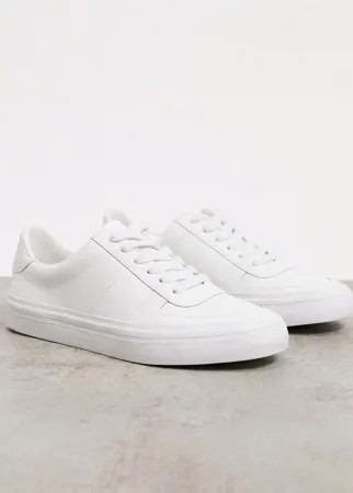 Белые кожаные кроссовки со шнуровкой ASOS DESIGN-Белый