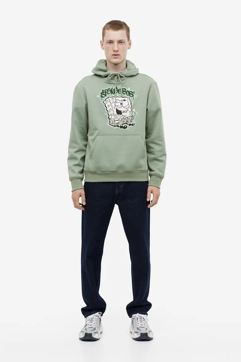 Толстовка regular fit с капюшоном H&M, зеленый