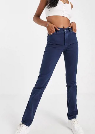 Темно-синие выбеленные джинсы прямого кроя с классической талией в стиле 90-х ASOS DESIGN Tall-Темно-синий