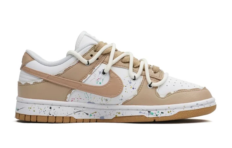 Кроссовки Nike Dunk Skateboarding Shoes Women's Low-top White, хаки