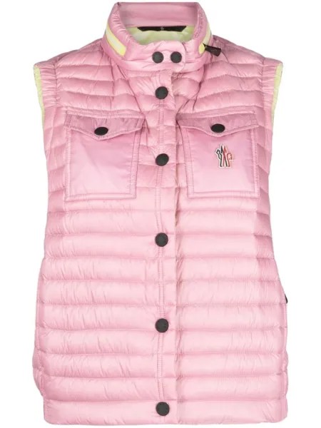 Moncler Grenoble дутый жилет Gumiane, розовый