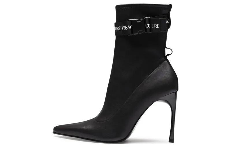 Ботильоны Couture 105 мм с фирменными ремешками Versace Jeans