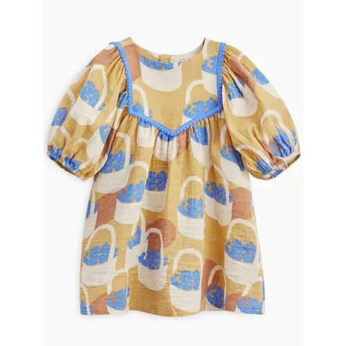 Платье Happy Baby, размер 122-128, синий, оранжевый