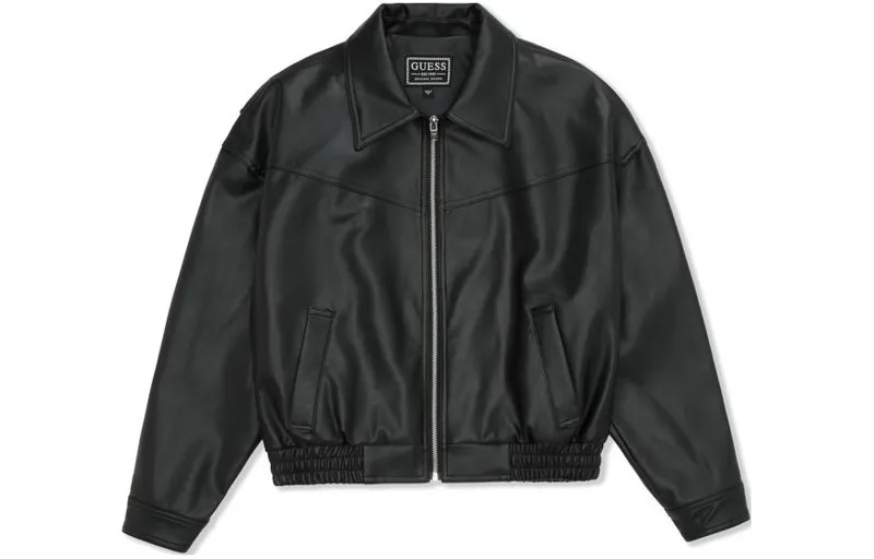 GUESS Женская кожаная куртка, цвет Black