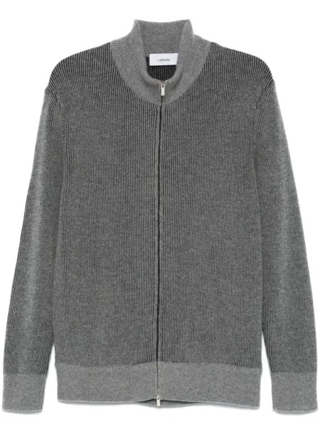 Lardini кардиган в рубчик, серый