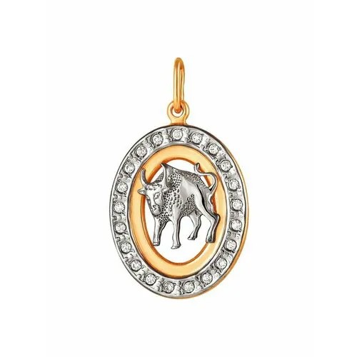 Подвеска GOLD CENTER, красное золото, 585 проба, фианит