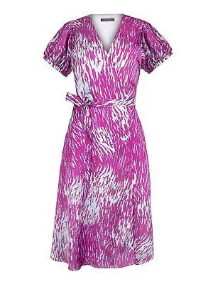 RACHEL ROY Женское розовое платье миди с короткими рукавами и завязками на подкладке для работы, платье с запахом 2