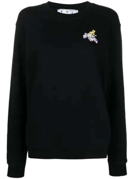 Толстовка с логотипом Floral Arrows Off-White, черный