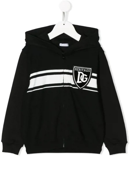 Dolce & Gabbana Kids худи на молнии с логотипом DG