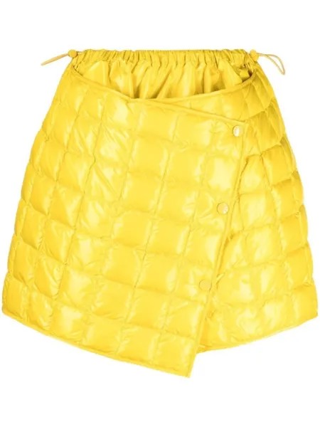 Moncler Yellow Quilted Finish Asymmetric Skirt, желтый