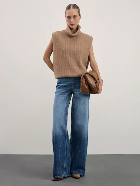 Джинсы wide leg с высокой посадкой