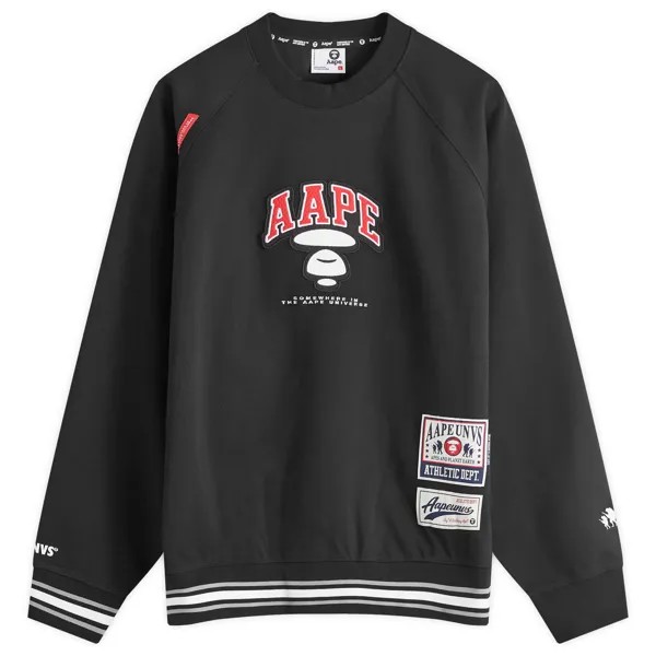 Свитер Aape Varsity Crew Neck Sweatshirt, черный