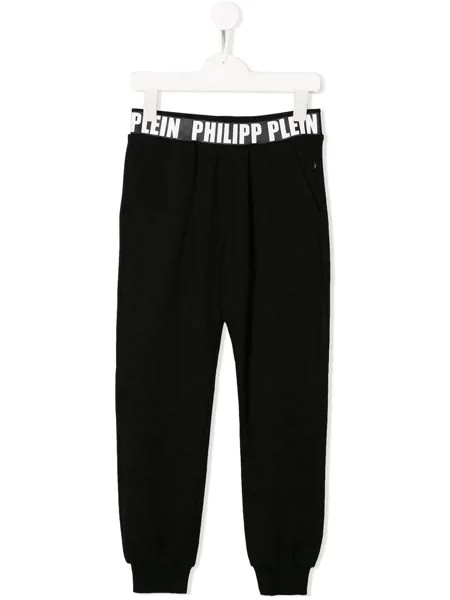 Philipp Plein Junior спортивные брюки с логотипом на поясе