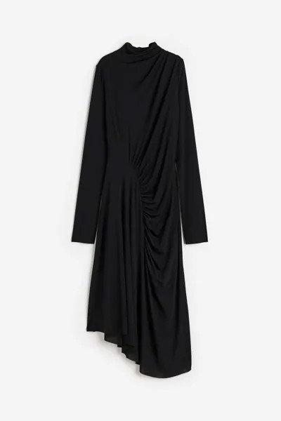 Асимметричное платье из джерси H&M, черный