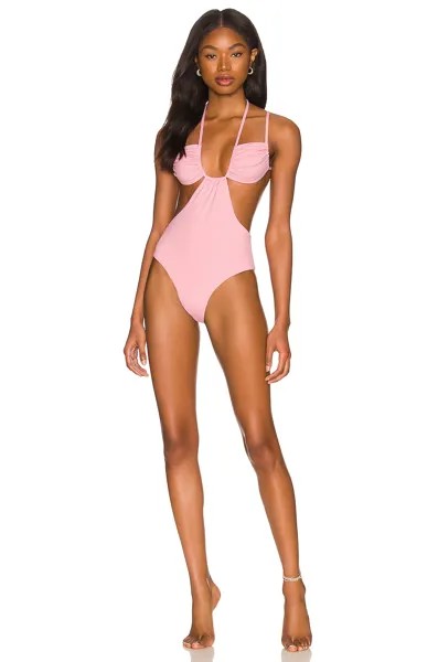 Купальник WeWoreWhat Ruched Cup Tie, цвет Baby Pink