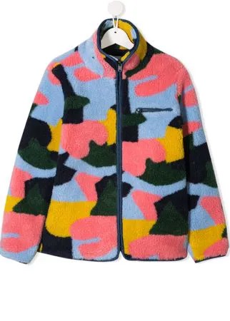 Stella McCartney Kids куртка из искусственного меха с камуфляжным принтом