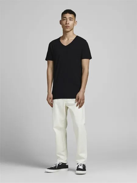 Майка/рубашка JACBASIC V-NECK TEE 2 PACK Jack & Jones, цвет black