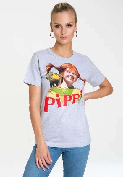 Футболка Logoshirt Pippi Langstrumpf, цвет grau-meliert
