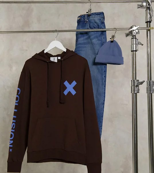 Коричневый худи с логотипом COLLUSION Unisex